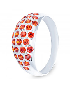 Серебряное кольцо с оранжевым кубическим цирконием. Артикул 9120442