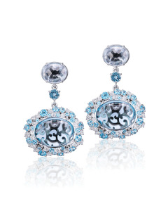 White gold earrings "Aystra" with topaz. Artnumber 3830135