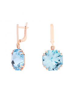 Gold earrings with blue topaz. Artnumber 6530144