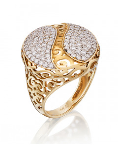 Золотое кольцо с бриллиантами. Артикул 3720637