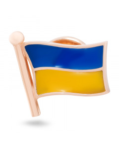 Золотой значок «Флаг Украины» с эмалью. Артикул 8311610