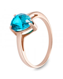 Red gold ring with blue topaz. Artnumber 6920034