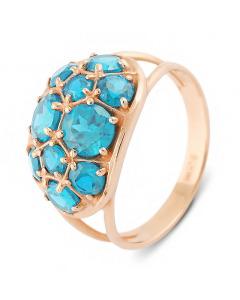 Red gold ring with blue topaz. Artnumber 6920490