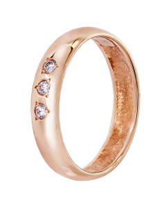 Обручальное кольцо из красного золота с бриллиантами. Артикул 3026510