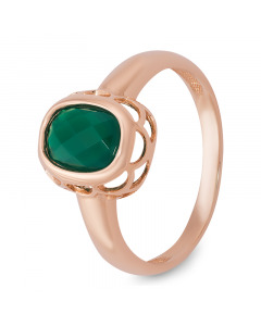 Red gold ring with green agate "Modern". Artnumber 6920062