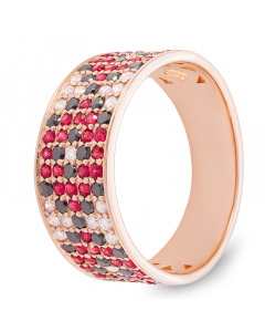 Золотое кольцо с рубинами и бриллиантами. Артикул 3620001