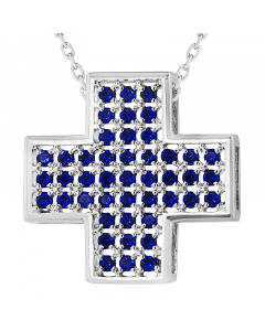 Декоративный крест из серебра 925 пробы с цирконием. Артикул 9542164