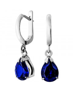 585° white gold earrings with a blue sapphire. Artnumber 6730087