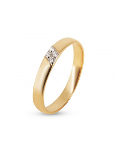 Обручальное кольцо с бриллиантами из комбинированого золота 585 пробы. Артикул 3720297