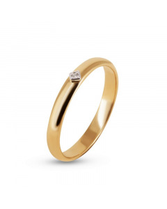 Золотое обручальное кольцо с одним бриллиантом. Артикул 3720305