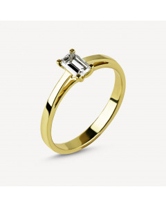 Эксклюзивное кольцо из желтого золота с бриллиантом. Артикул 3720359