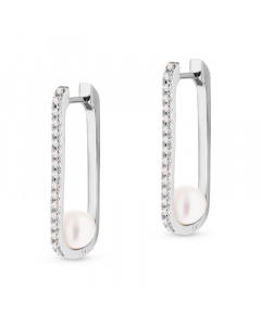 White gold earrings with diamonds and pearls. Artnumber 3830579