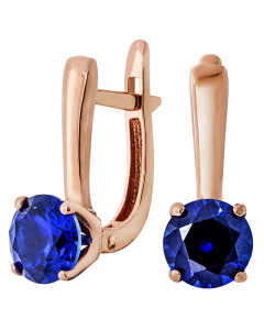585° gold earrings with sapphire. Artnumber 6630009
