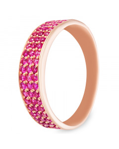 Золотое кольцо с розовым корундом. Артикул 5120009