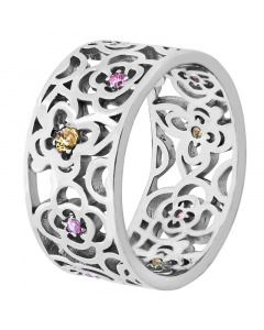 Серебряное кольцо с кубическими циркониями. Артикул 9522199