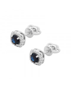 White gold stud earrings with sapphire. Artnumber 3831120