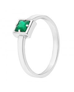 Серебряное кольцо с зеленым агатом. Артикул 9620047