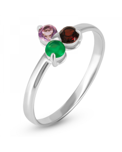 585 white gold ring with agate, garnet and amethyst. Artnumber 6720197