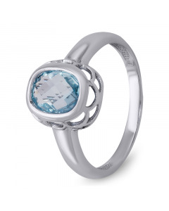 White gold ring with blue topaz. Artnumber 6720033