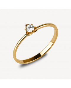 Золотое кольцо с кубическим цирконием. Артикул 5120272