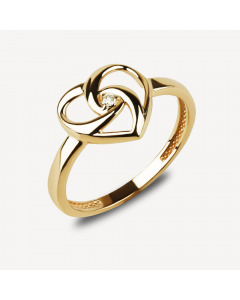 Золотое кольцо с кубическим цирконием. Артикул 5120282