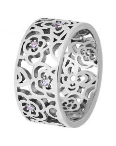 Серебряное кольцо с кубическими циркониями. Артикул 9520199