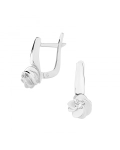 White gold earrings with a diamond. Artnumber 3730061