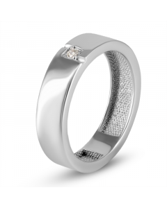 Обручальное кольцо из белого золота 585 пробы с бриллиантом. Артикул 3720295