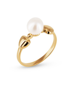 A gold ring with a pearl. Artnumber 6520010