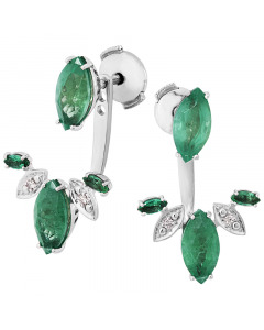 Gold earrings - earrings with an emerald. Artnumber 3830390