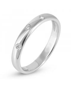Обручальное кольцо из белого золота с бриллиантами. Артикул 3720960
