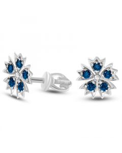 585 white gold stud earrings with sapphires. Artnumber 3830550