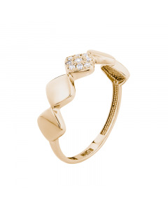 Золотое кольцо с кубическим цирконием. Артикул 5120064