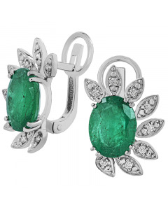 Exclusive earrings with a large emerald and diamonds. Artnumber 3830391