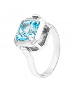 Серебряное кольцо с голубым топазом. Артикул 9521164