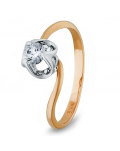Золотое кольцо с кубическим цирконием. Артикул 5120351