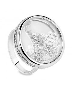 Кольцо из серебра 925 пробы с плавающими кубичискими циркониями. Артикул 9520313