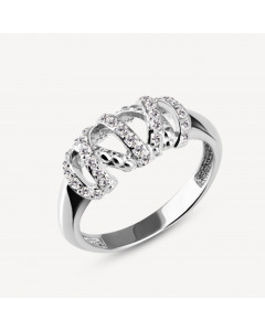 Серебряное кольцо с кубическими циркониями. Артикул 9520388