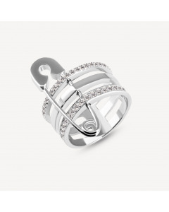 Серебряное кольцо с кубическими циркониями. Артикул 9520401