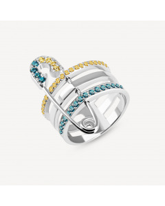 Кольцо из серебра с кубическими циркониями. Артикул 9521401