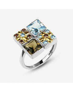 Серебряное кольцо с кубическими циркониями. Артикул 9620152