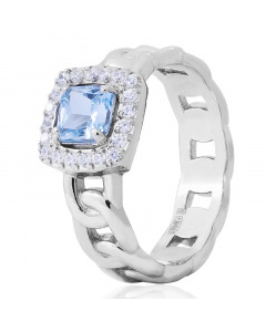 Серебряное кольцо с голубым топазом. Артикул 9620151