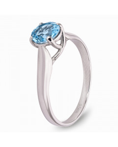Ring "Gems" in white gold with blue topaz. Artnumber 6720027
