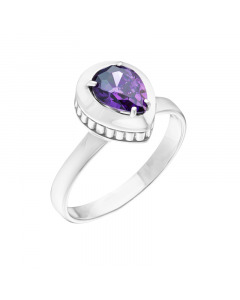 Серебряное кольцо с фиолетовым кубическим цирконием. Артикул 9522159
