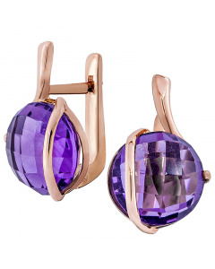 Red gold earrings with amethyst. Artnumber 6930706
