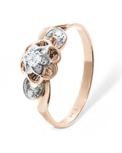 Золотое кольцо с бриллиантами. Артикул 3720102
