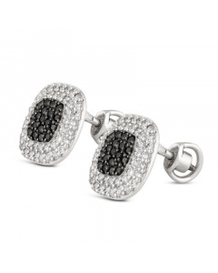 White gold hoop earrings with cubic zirconia. Artnumber 5730626