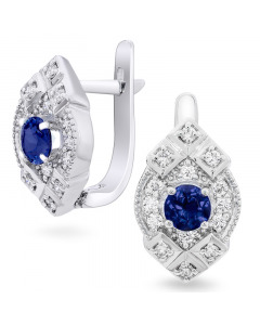 White gold earrings with sapphire. Artnumber 3830139