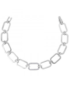 Серебряный браслет «Chains» со вставками кубического циркония. Артикул 9560057