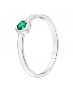 Серебряное кольцо с зеленым агатом. Артикул 9620044